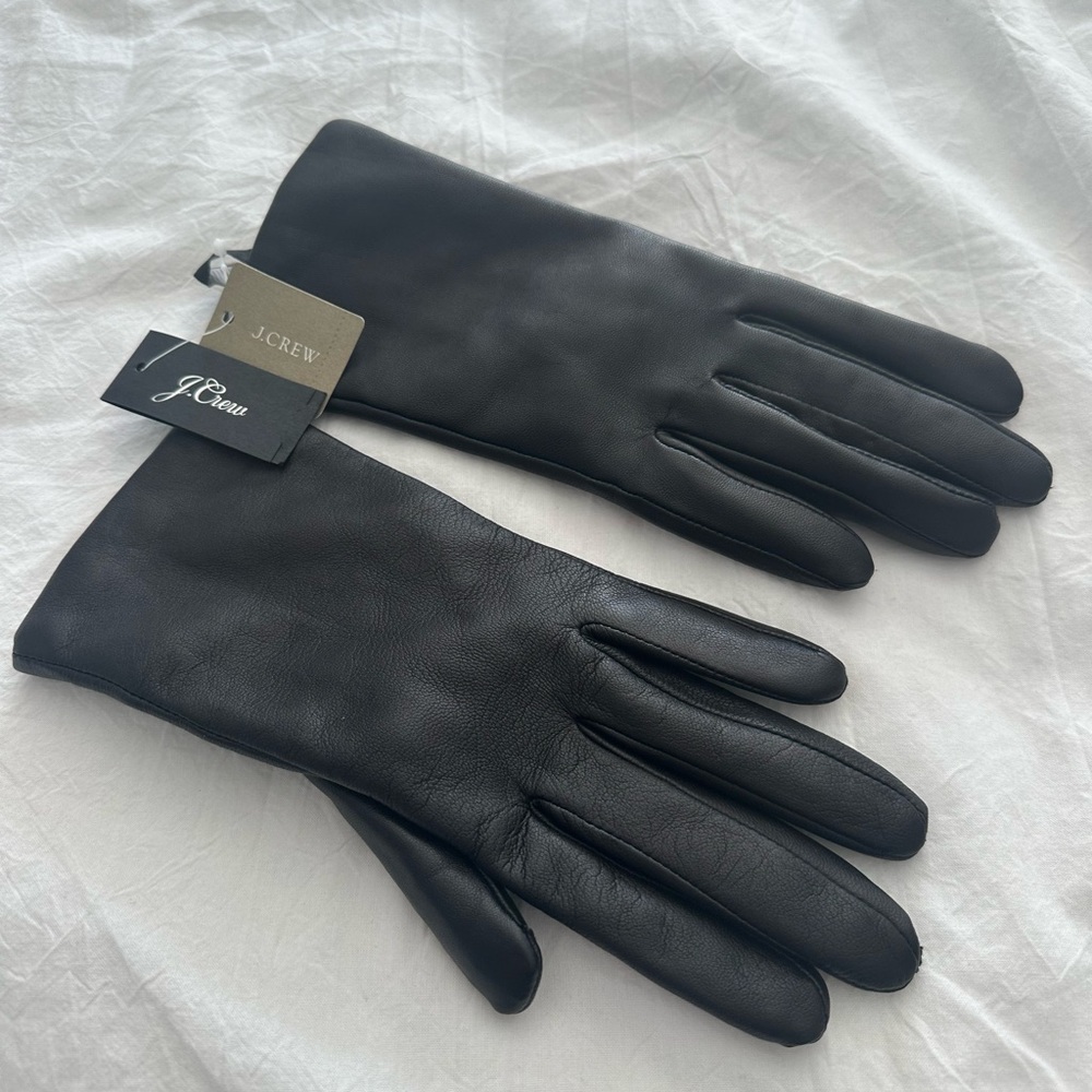 NWT J. Crew Leather & Cashmere Gloves- Small